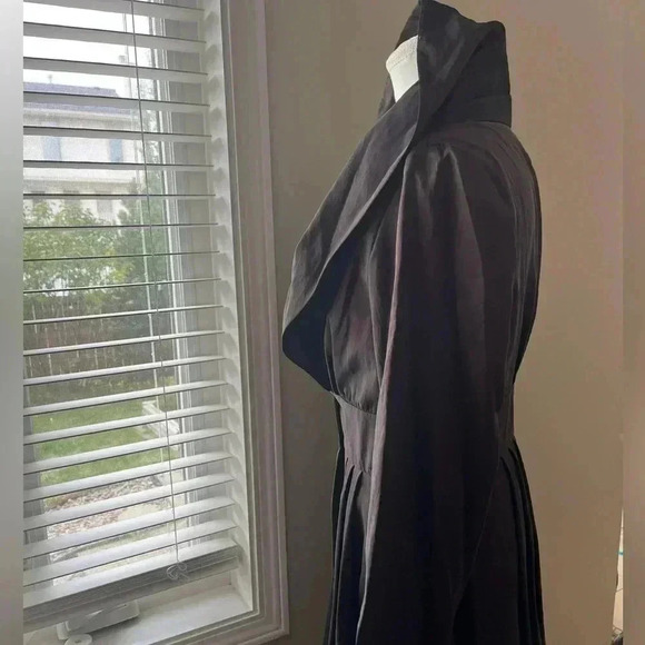 [12]Vintage Scott McClintock Brown Satin Open Neck Dress  Jacket - Picture 6 of 11